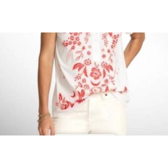NEW JOHNNY WAS oleander button neck linen tee in white - Picture 1 of 1